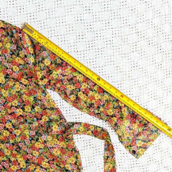 CHEPE Italy Tunic Dress Long Sleeve Floral Boho Size M Made in Italy - Picture 3 of 7